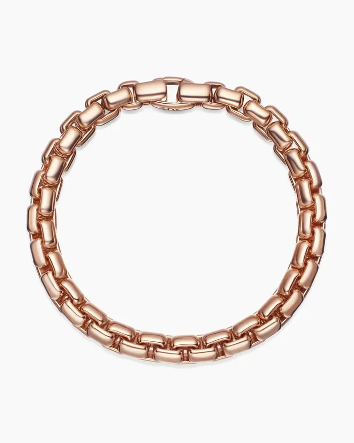 Mens Box Chain Bracelet In 18K Rose Gold 73mm Men David Yurman Chain Mens Box Chain Bracelet In 18K Rose Gold 73mm Men David Yurman Chain