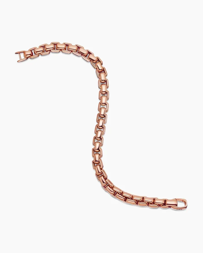 Mens Box Chain Bracelet In 18K Rose Gold 73mm Men David Yurman Chain Mens Box Chain Bracelet In 18K Rose Gold 73mm Men David Yurman Chain