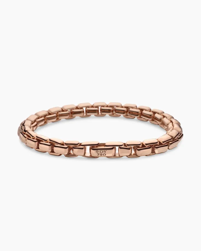 Mens Box Chain Bracelet In 18K Rose Gold 73mm Men David Yurman Chain Mens Box Chain Bracelet In 18K Rose Gold 73mm Men David Yurman Chain