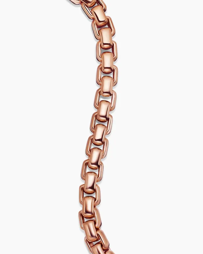 Mens Box Chain Bracelet In 18K Rose Gold 73mm Men David Yurman Chain Mens Box Chain Bracelet In 18K Rose Gold 73mm Men David Yurman Chain