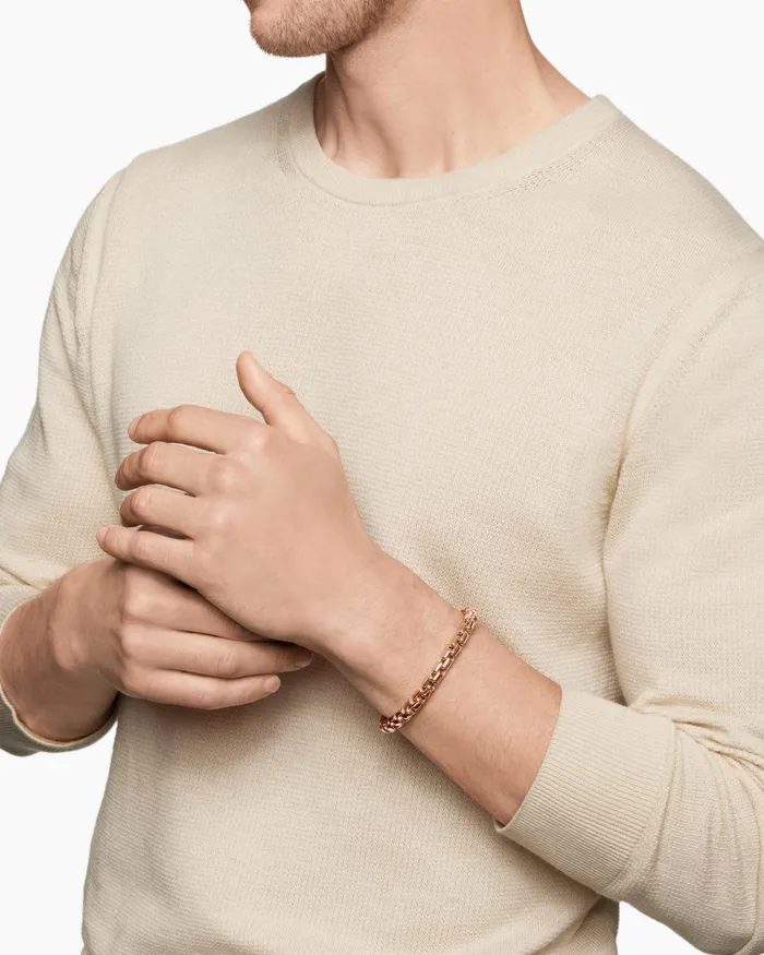 Mens Box Chain Bracelet In 18K Rose Gold 73mm Men David Yurman Chain Mens Box Chain Bracelet In 18K Rose Gold 73mm Men David Yurman Chain