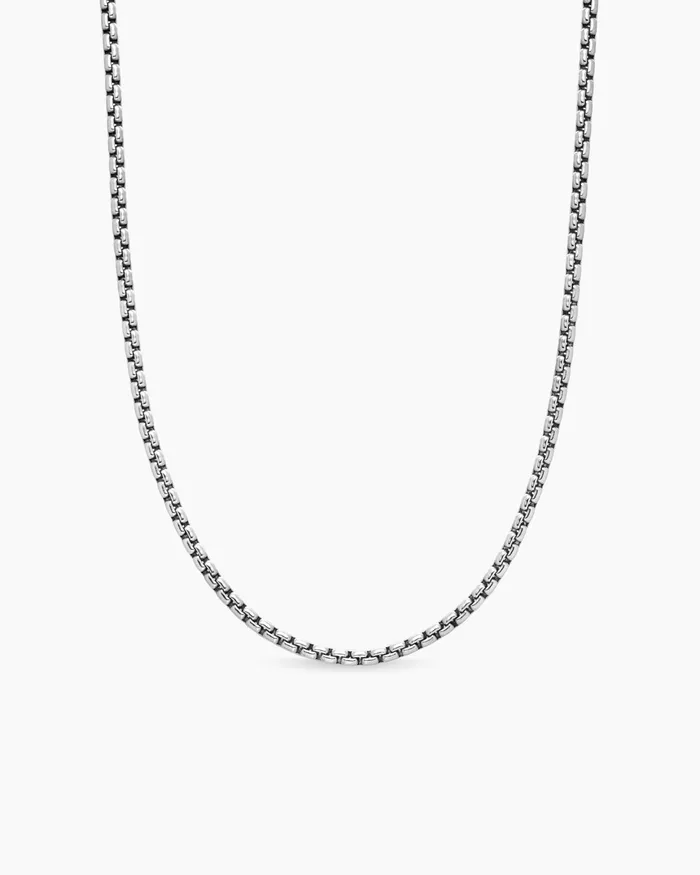 Mens Box Chain Necklace In 18K White Gold 27mm Men David Yurman Chains