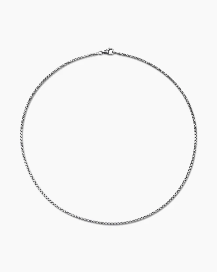 Mens Box Chain Necklace In 18K White Gold 27mm Men David Yurman Chains Mens Box Chain Necklace In 18K White Gold 27mm Men David Yurman Chains
