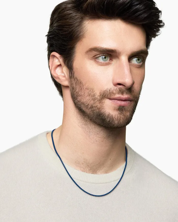 Mens Box Chain Necklace In Sterling Silver With Stainless Steel 27mm Men David Yurman Chains Mens Box Chain Necklace In Sterling Silver With Stainless Steel 27mm Men David Yurman Chains
