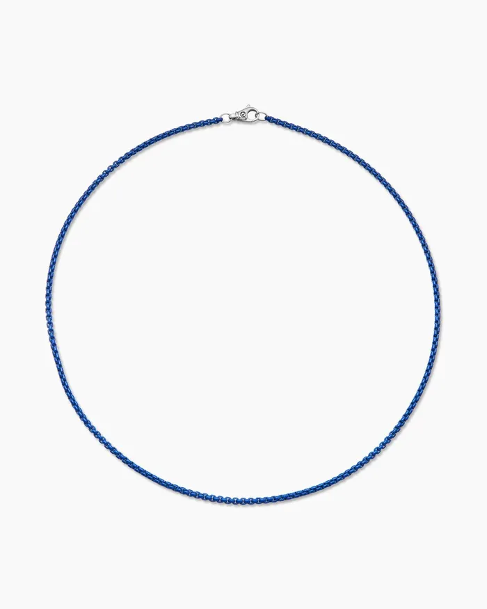 Mens Box Chain Necklace In Sterling Silver With Stainless Steel 27mm Men David Yurman Chains Mens Box Chain Necklace In Sterling Silver With Stainless Steel 27mm Men David Yurman Chains