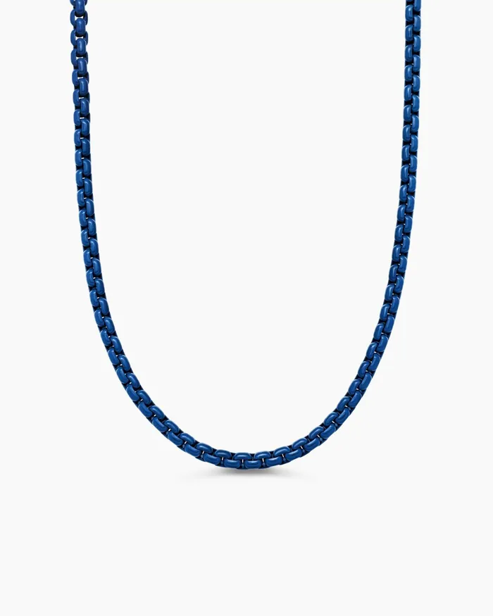 Mens Box Chain Necklace In Sterling Silver With Stainless Steel 4mm Men David Yurman Chains Mens Box Chain Necklace In Sterling Silver With Stainless Steel 4mm Men David Yurman Chains