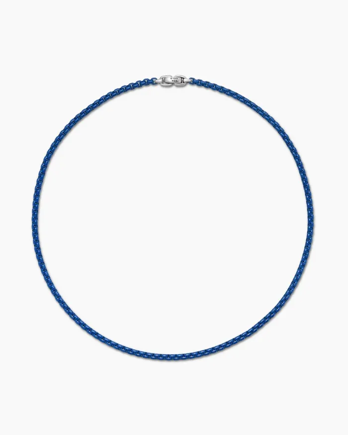Mens Box Chain Necklace In Sterling Silver With Stainless Steel 4mm Men David Yurman Chains Mens Box Chain Necklace In Sterling Silver With Stainless Steel 4mm Men David Yurman Chains