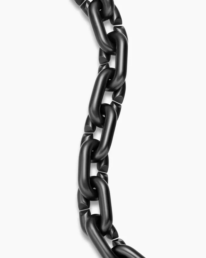 Mens Chain Links Bracelet In Black Titanium With 18K Yellow Gold 10mm Men David Yurman Chain Mens Chain Links Bracelet In Black Titanium With 18K Yellow Gold 10mm Men David Yurman Chain