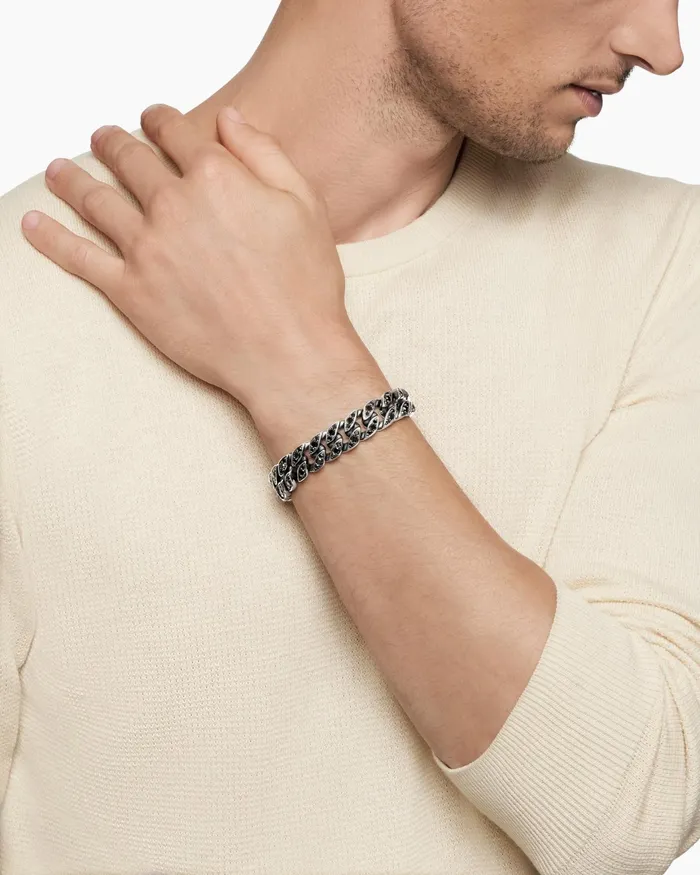 Mens Curb Chain Bracelet In Sterling Silver 145mm Men David Yurman Chain Mens Curb Chain Bracelet In Sterling Silver 145mm Men David Yurman Chain