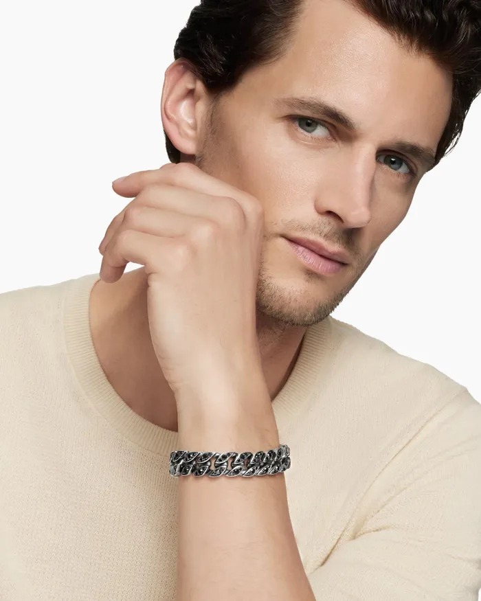 Mens Curb Chain Bracelet In Sterling Silver 145mm Men David Yurman Chain Mens Curb Chain Bracelet In Sterling Silver 145mm Men David Yurman Chain