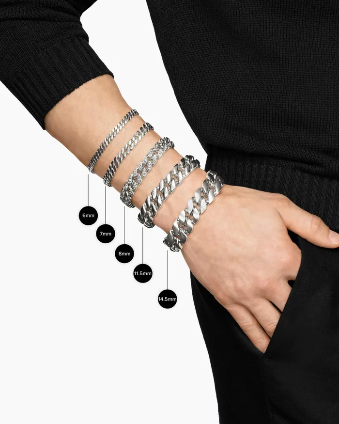 Mens Curb Chain Bracelet In Sterling Silver 145mm Men David Yurman Chain Mens Curb Chain Bracelet In Sterling Silver 145mm Men David Yurman Chain