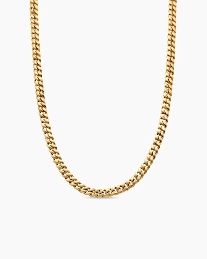 Mens Curb Chain Necklace In 18K Yellow Gold 6mm Men David Yurman Curb Chain