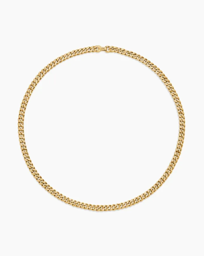 Mens Curb Chain Necklace In 18K Yellow Gold 6mm Men David Yurman Curb Chain Mens Curb Chain Necklace In 18K Yellow Gold 6mm Men David Yurman Curb Chain