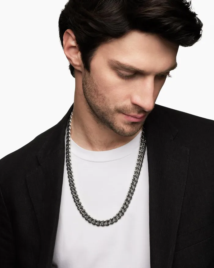 Mens Curb Chain Necklace In Sterling Silver 115mm Men David Yurman Chains Mens Curb Chain Necklace In Sterling Silver 115mm Men David Yurman Chains