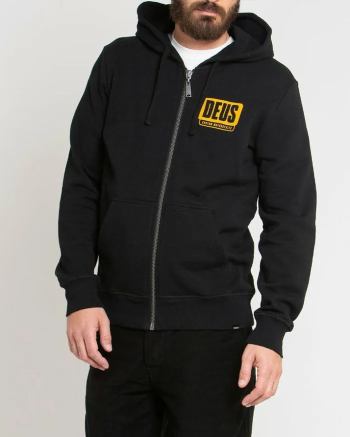 Mens Deus Ex Machina Hoodies and Sweaters Grip Tape Hoodie 8211 Black Black