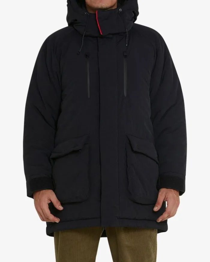 Mens Deus Ex Machina Jackets Hiemal Padded Long Jacket 8211 Black Black