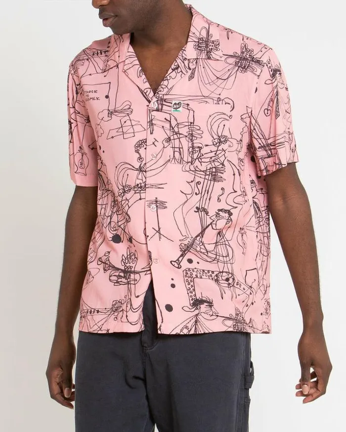 Mens Deus Ex Machina Shirts RG Cato Short Sleeve Shirt 8211 Zephyr Pink Zephyr Pink Mens Deus Ex Machina Shirts RG Cato Short Sleeve Shirt 8211 Zephyr Pink Zephyr Pink
