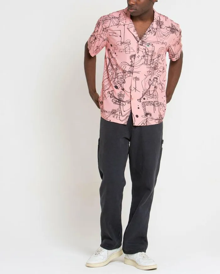 Mens Deus Ex Machina Shirts RG Cato Short Sleeve Shirt 8211 Zephyr Pink Zephyr Pink Mens Deus Ex Machina Shirts RG Cato Short Sleeve Shirt 8211 Zephyr Pink Zephyr Pink