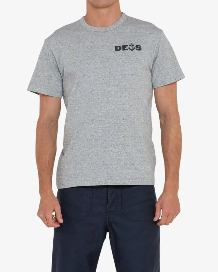 Mens Deus Ex Machina Tees Ankor Tee 8211 Grey Marle Grey Marle