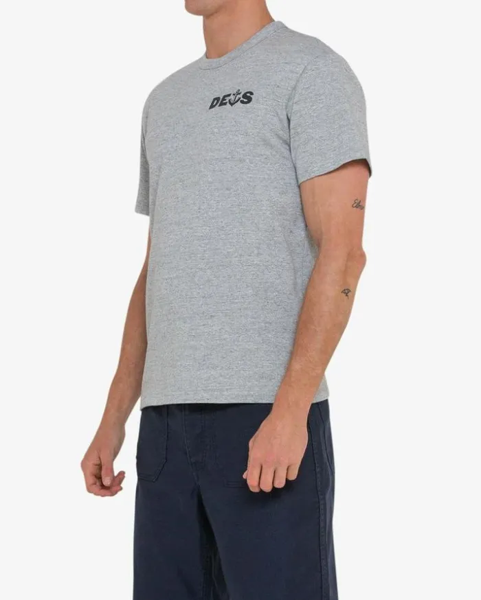 Mens Deus Ex Machina Tees Ankor Tee 8211 Grey Marle Grey Marle Mens Deus Ex Machina Tees Ankor Tee 8211 Grey Marle Grey Marle