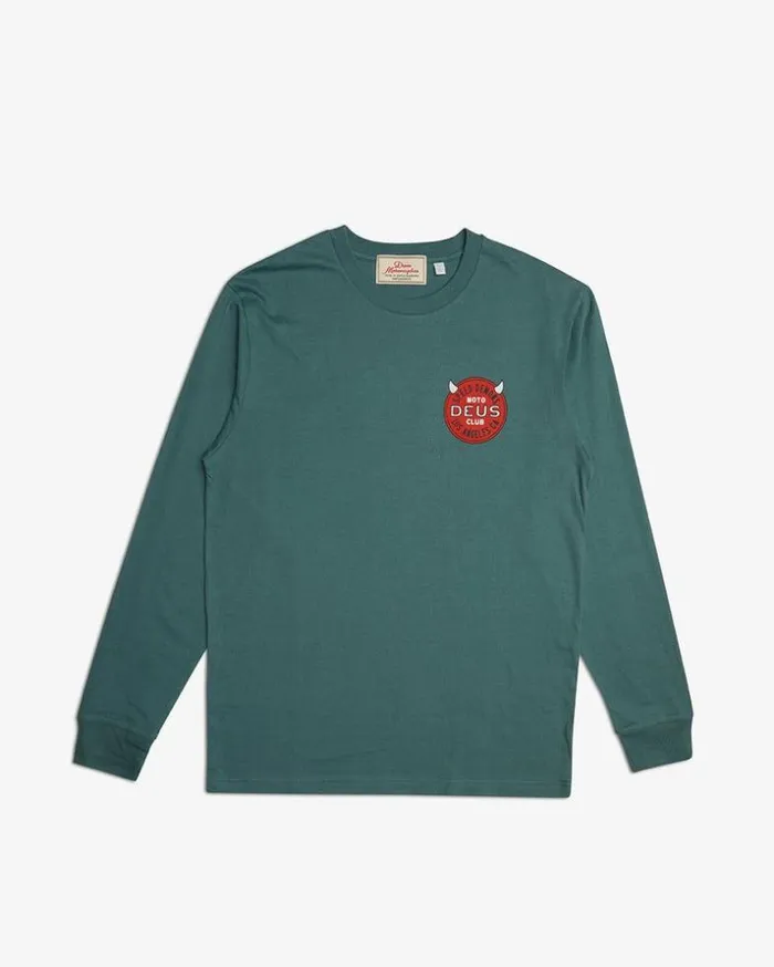 Mens Deus Ex Machina Tees Riding Hot Long Sleeve Tee 8211 Work Green Work Green Mens Deus Ex Machina Tees Riding Hot Long Sleeve Tee 8211 Work Green Work Green
