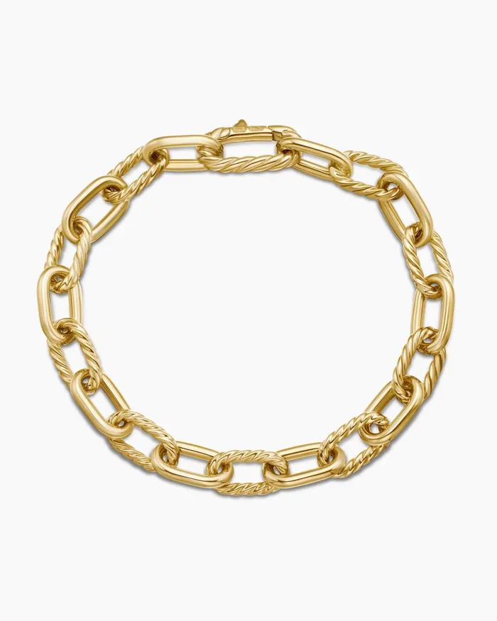 Mens DY Madison Chain Bracelet In 18K Yellow Gold 85mm Men David Yurman Chain Mens DY Madison Chain Bracelet In 18K Yellow Gold 85mm Men David Yurman Chain