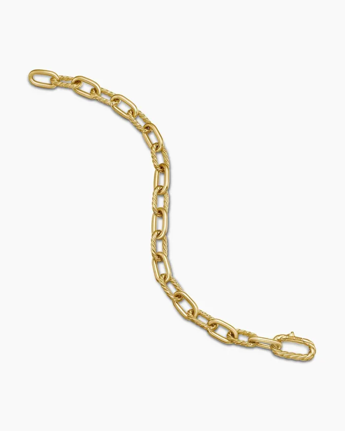 Mens DY Madison Chain Bracelet In 18K Yellow Gold 85mm Men David Yurman Chain Mens DY Madison Chain Bracelet In 18K Yellow Gold 85mm Men David Yurman Chain