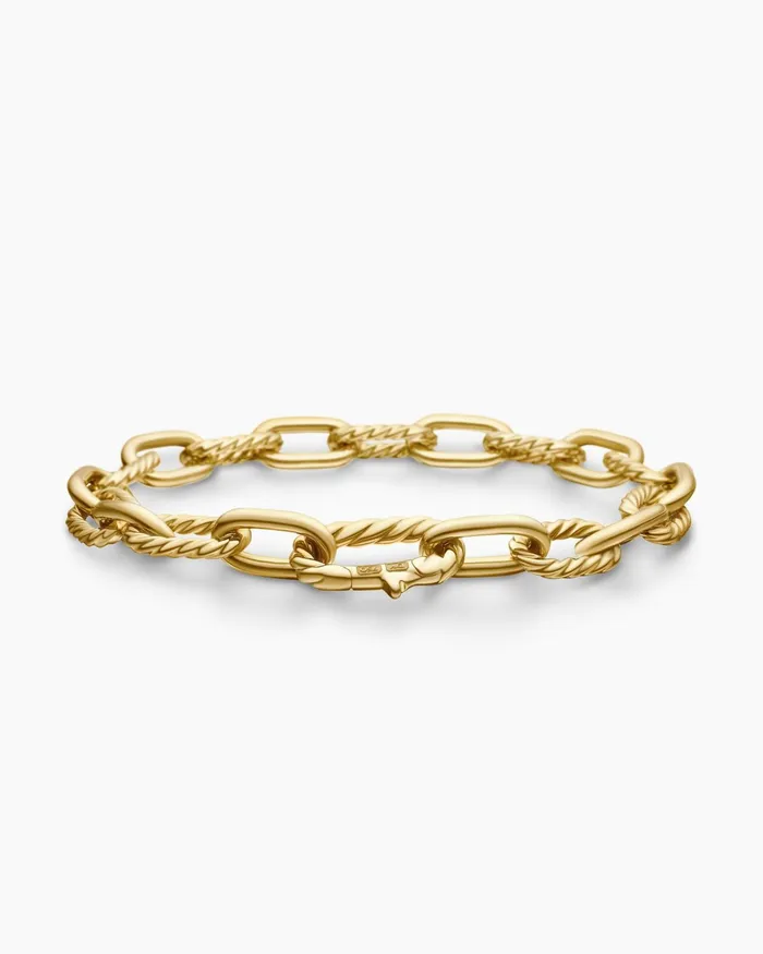 Mens DY Madison Chain Bracelet In 18K Yellow Gold 85mm Men David Yurman Chain Mens DY Madison Chain Bracelet In 18K Yellow Gold 85mm Men David Yurman Chain