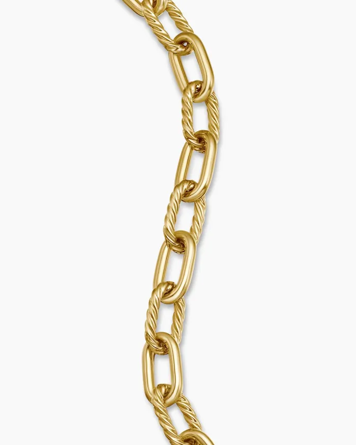 Mens DY Madison Chain Bracelet In 18K Yellow Gold 85mm Men David Yurman Chain Mens DY Madison Chain Bracelet In 18K Yellow Gold 85mm Men David Yurman Chain