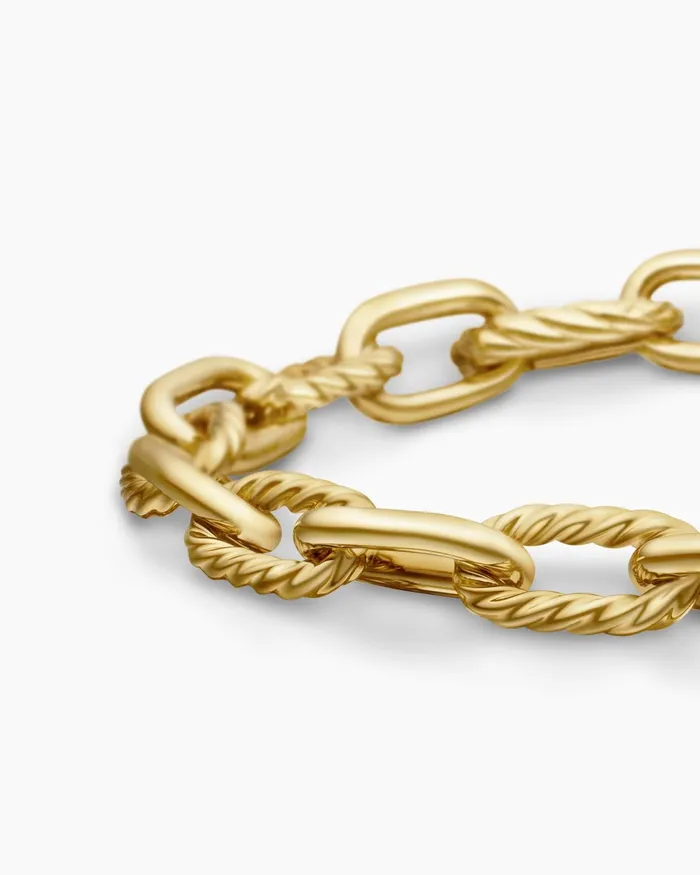 Mens DY Madison Chain Bracelet In 18K Yellow Gold 85mm Men David Yurman Chain Mens DY Madison Chain Bracelet In 18K Yellow Gold 85mm Men David Yurman Chain