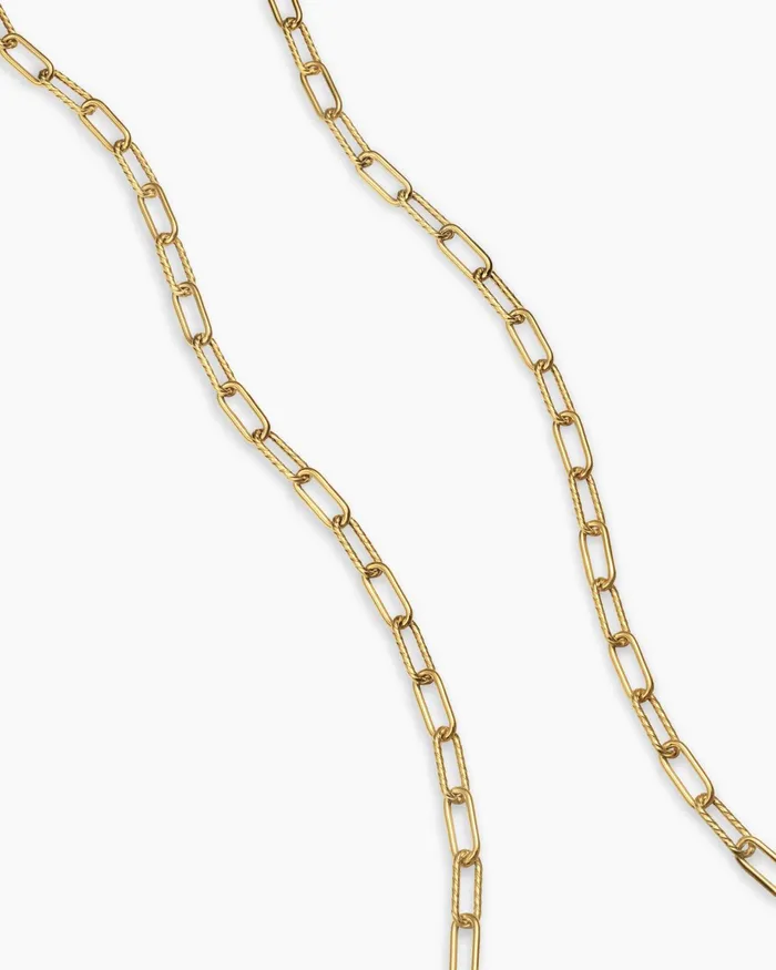 Mens DY Madison Chain Necklace In 18K Yellow Gold With Diamonds 4mm Men David Yurman Chains Mens DY Madison Chain Necklace In 18K Yellow Gold With Diamonds 4mm Men David Yurman Chains
