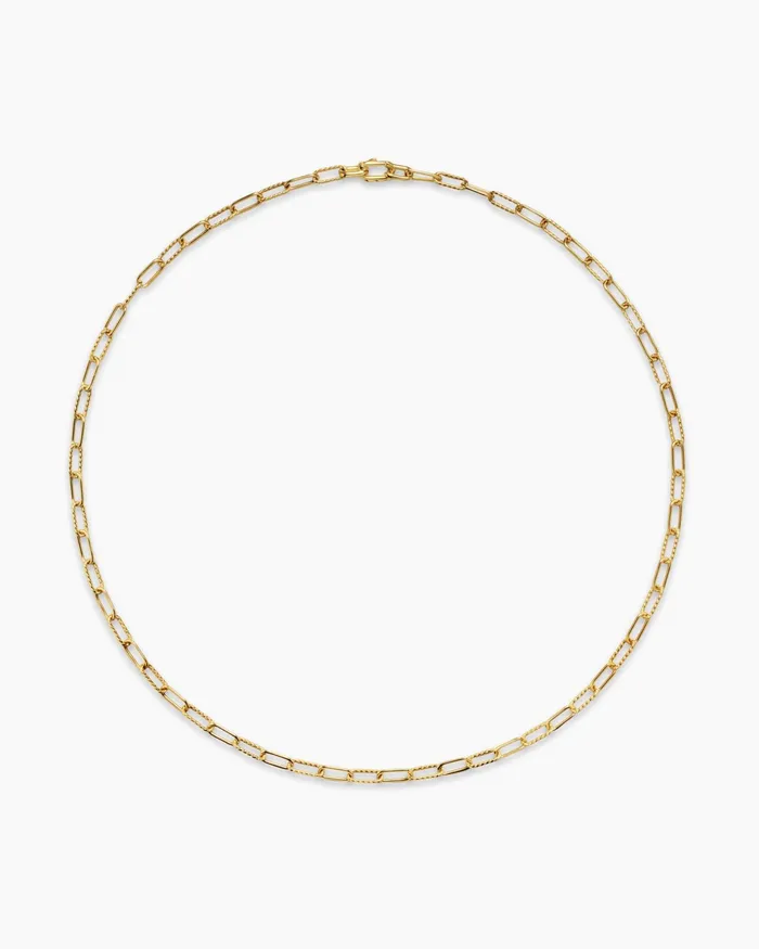 Mens DY Madison Chain Necklace In 18K Yellow Gold With Diamonds 4mm Men David Yurman Chains Mens DY Madison Chain Necklace In 18K Yellow Gold With Diamonds 4mm Men David Yurman Chains