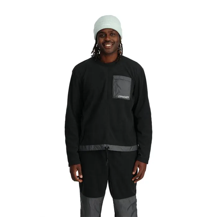 Mens Lounge Crew Black Spyder Fleece
