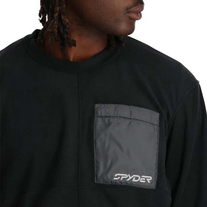 Mens Lounge Crew Black Spyder Fleece
