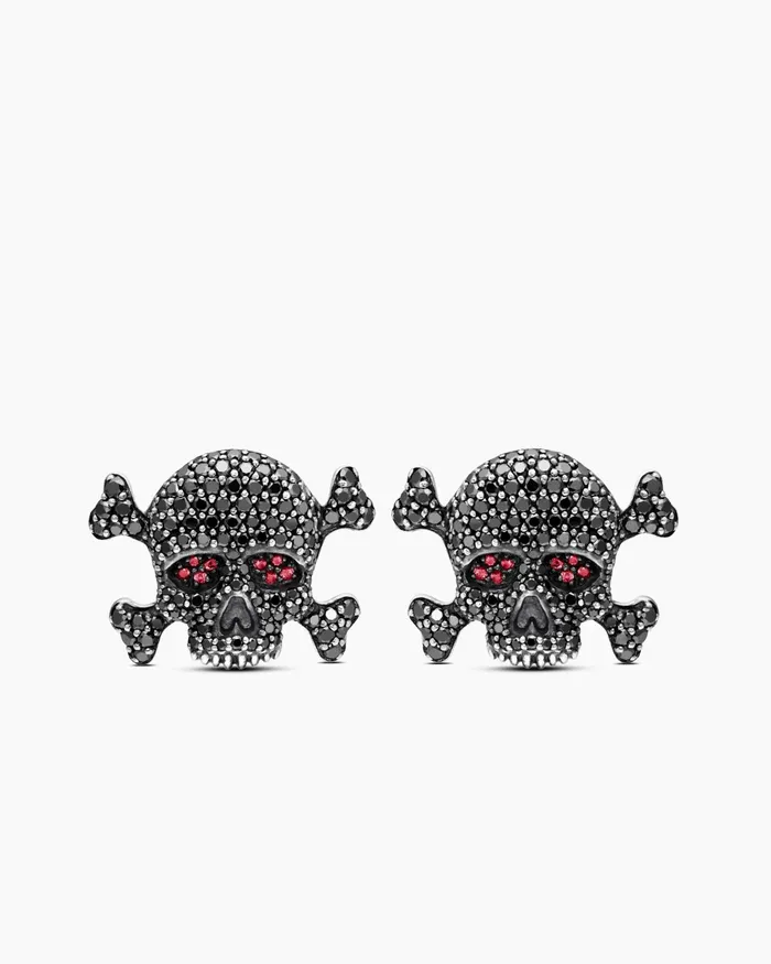 Mens Memento Mori Skull Cufflinks In Sterling Silver With Black Diamonds And Rubies 24mm Men David Yurman Cufflinks Mens Memento Mori Skull Cufflinks In Sterling Silver With Black Diamonds And Rubies 24mm Men David Yurman Cufflinks