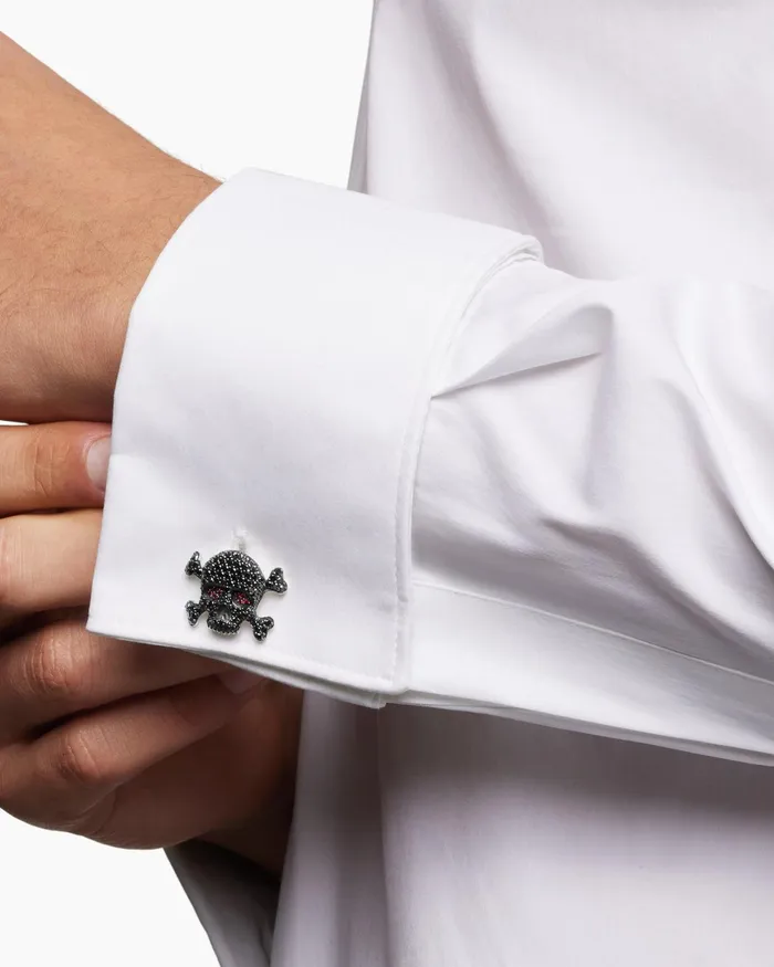 Mens Memento Mori Skull Cufflinks In Sterling Silver With Black Diamonds And Rubies 24mm Men David Yurman Cufflinks Mens Memento Mori Skull Cufflinks In Sterling Silver With Black Diamonds And Rubies 24mm Men David Yurman Cufflinks