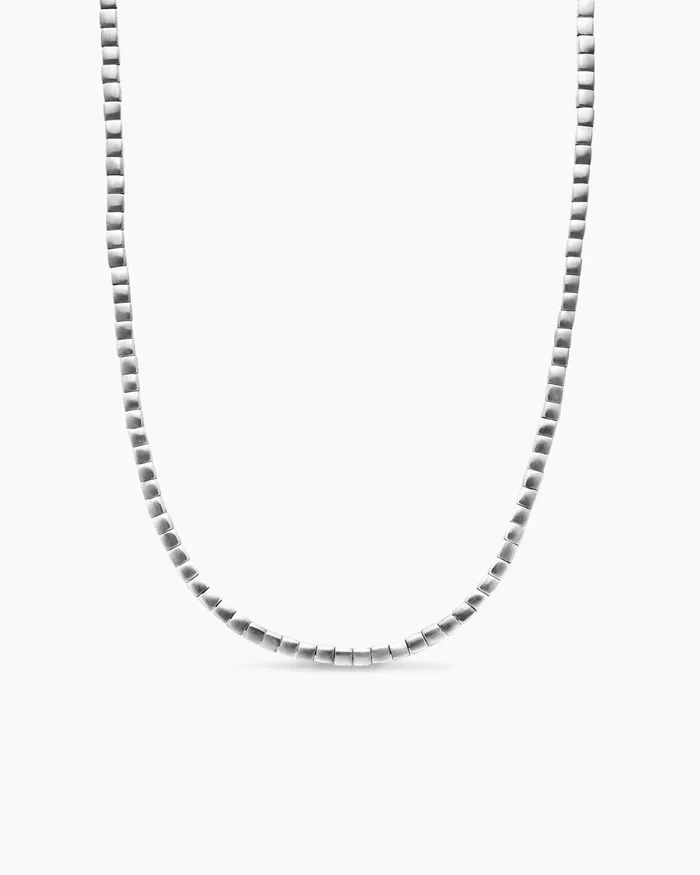 Mens Spiritual Beads Cushion Necklace In Sterling Silver 4mm Men David Yurman Bead Mens Spiritual Beads Cushion Necklace In Sterling Silver 4mm Men David Yurman Bead