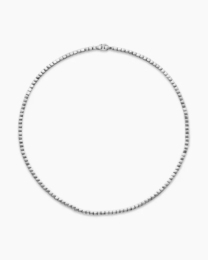 Mens Spiritual Beads Cushion Necklace In Sterling Silver 4mm Men David Yurman Bead Mens Spiritual Beads Cushion Necklace In Sterling Silver 4mm Men David Yurman Bead
