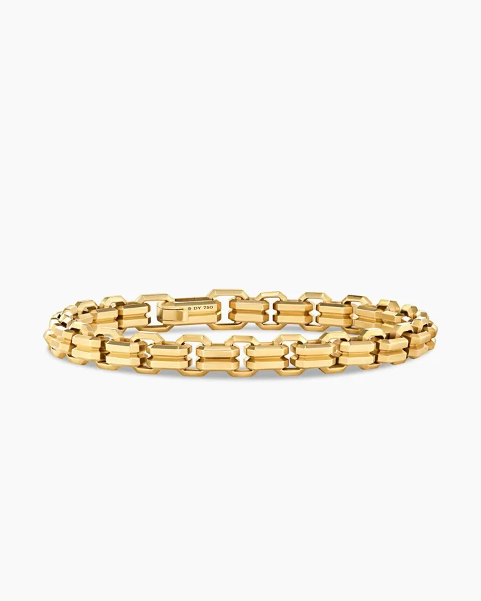 Mens Streamline Double Link Bracelet In 18K Yellow Gold 8mm Men David Yurman Chain Mens Streamline Double Link Bracelet In 18K Yellow Gold 8mm Men David Yurman Chain
