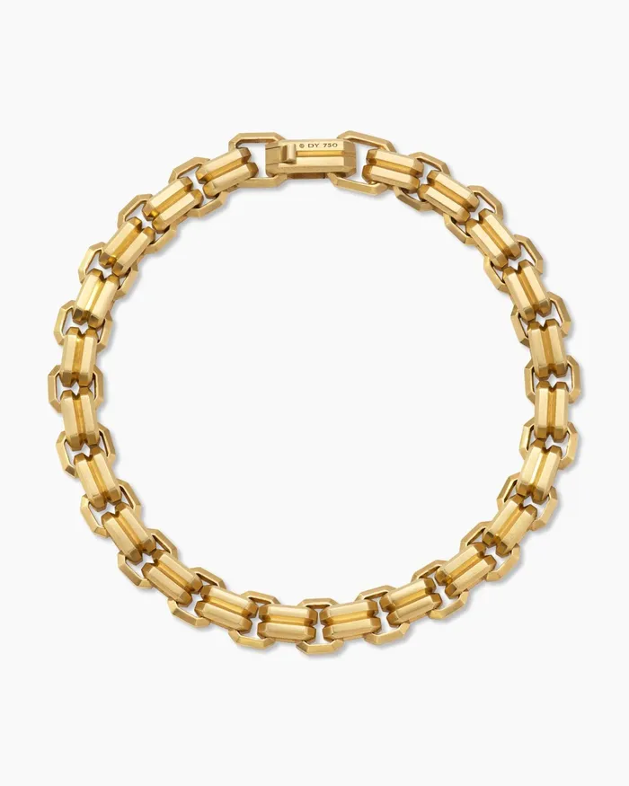 Mens Streamline Double Link Bracelet In 18K Yellow Gold 8mm Men David Yurman Chain Mens Streamline Double Link Bracelet In 18K Yellow Gold 8mm Men David Yurman Chain