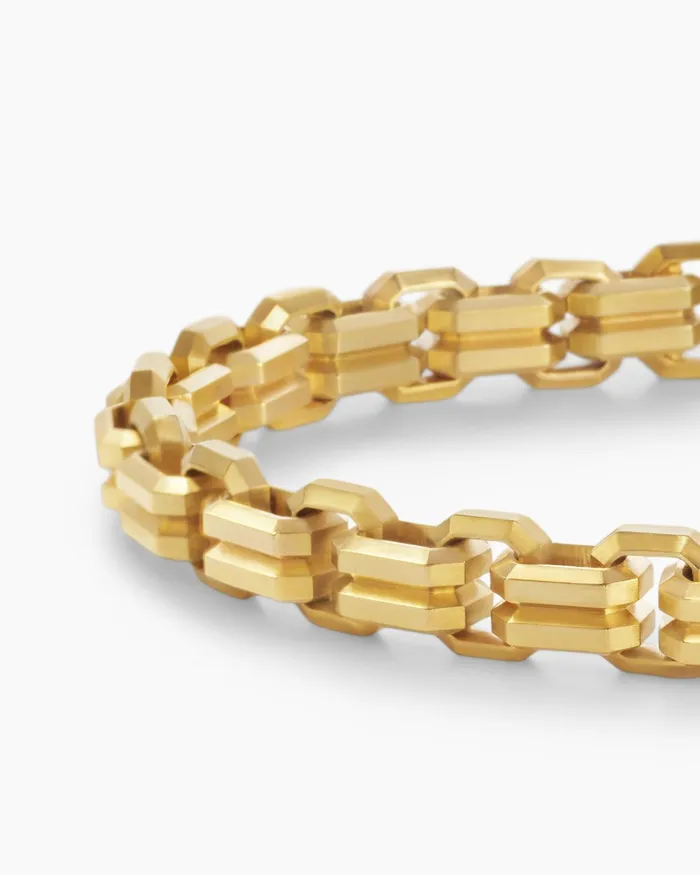 Mens Streamline Double Link Bracelet In 18K Yellow Gold 8mm Men David Yurman Chain Mens Streamline Double Link Bracelet In 18K Yellow Gold 8mm Men David Yurman Chain