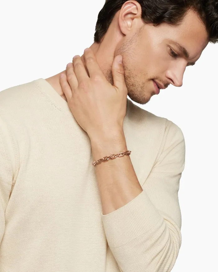 Mens Streamline Heirloom Chain Link Bracelet In 18K Rose Gold 75mm Men David Yurman Chain Mens Streamline Heirloom Chain Link Bracelet In 18K Rose Gold 75mm Men David Yurman Chain