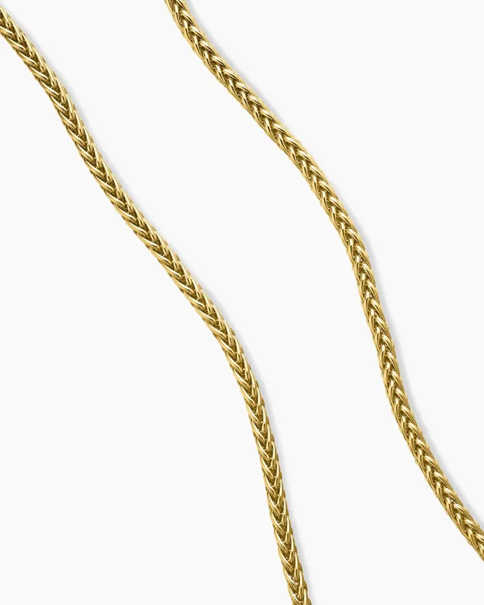 Mens Wheat Chain Necklace In 18K Yellow Gold 25mm Men David Yurman Chains Mens Wheat Chain Necklace In 18K Yellow Gold 25mm Men David Yurman Chains