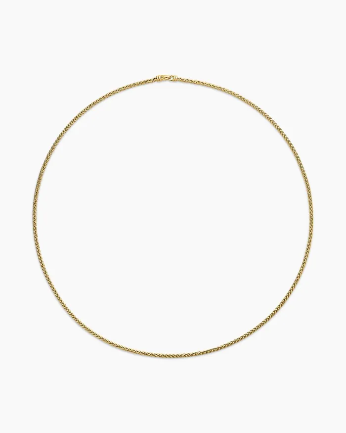 Mens Wheat Chain Necklace In 18K Yellow Gold 25mm Men David Yurman Chains Mens Wheat Chain Necklace In 18K Yellow Gold 25mm Men David Yurman Chains