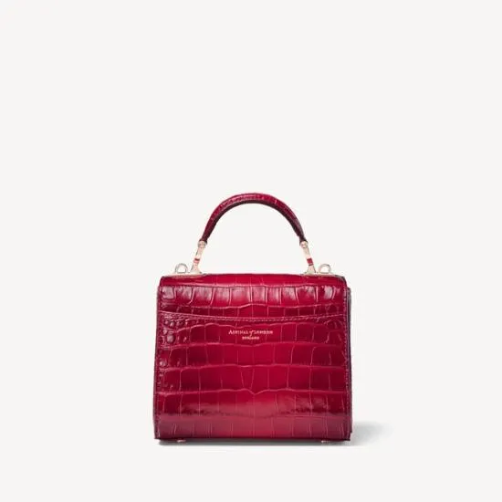 Mini Mayfair Bag Deep Shine Cherry Ombre Small Croc Women Aspinal Of London Mayfair