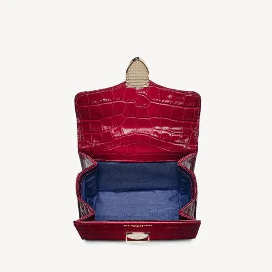 Mini Mayfair Bag Deep Shine Cherry Ombre Small Croc Women Aspinal Of London Mayfair