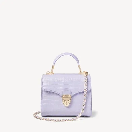 Mini Mayfair Bag Deep Shine English Lavender Small Croc Women Aspinal Of London Shoulder