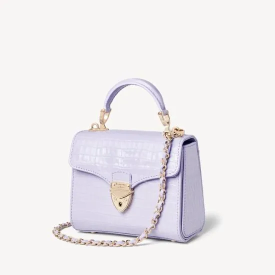 Mini Mayfair Bag Deep Shine English Lavender Small Croc Women Aspinal Of London Shoulder