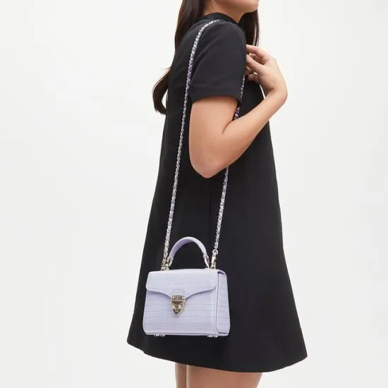 Mini Mayfair Bag Deep Shine English Lavender Small Croc Women Aspinal Of London Shoulder