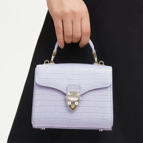 Mini Mayfair Bag Deep Shine English Lavender Small Croc Women Aspinal Of London Shoulder